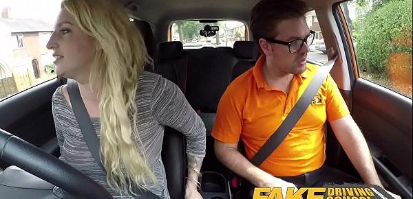  Fake Driving School British cheating blonde loula lou slurps up cumshot